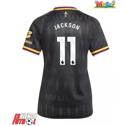 Aston Villa Nicolas Jackson #11 Segunda Equipación Mujer 2026-27 Manga Corta
